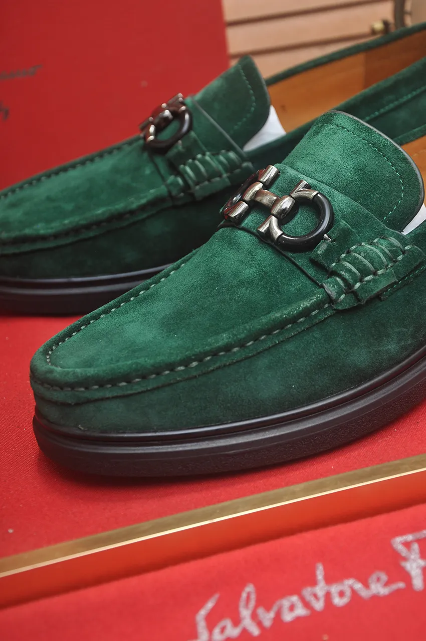 Men's shoes 💰440💶[Ferragamo/Ferragamo] The latest model in the counter. Original imported high-quality cowhide with open sides + imported 🐂 water-dyed cowhide lining + original luxury metal buckle + original combined outsole. No pressure for comparison. 38--45 (45 is custom-made and cannot be returned or exchanged)